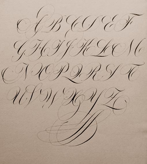 calligraphie, anglaise, alphabets, lettres, stages et cours, mail-art, enveloppes calligraphies, logos, calligraphy